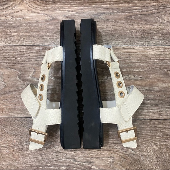 All Saints Womens Scale Eyelet Rihanne Platform Wedge Sandals Slingback Size 9 - Picture 7 of 8